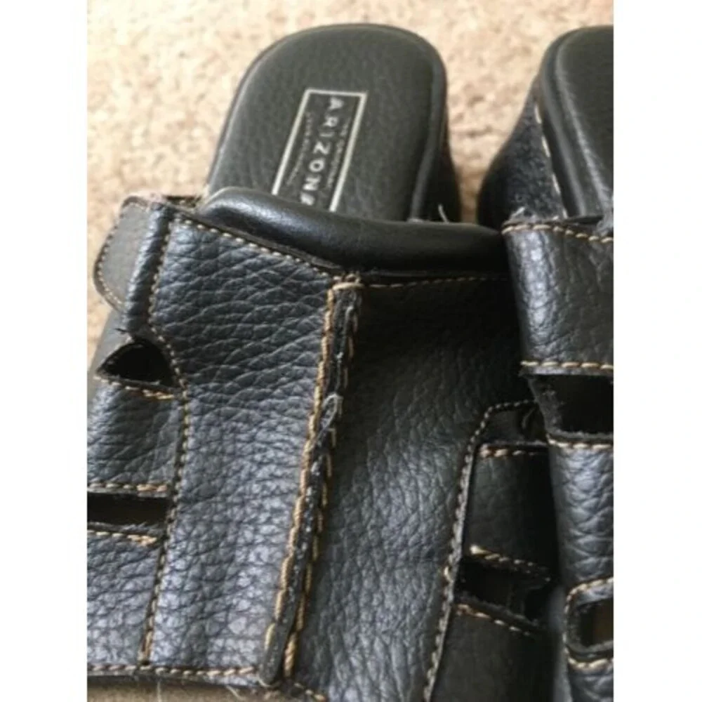Arizona Jean Company Girls Slides Sandals Dark Brown Black Size 1